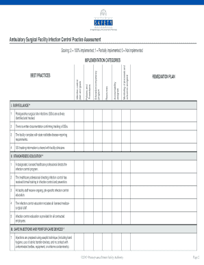 Ambulatory Surgical Facility Infection Control Practice Assessment