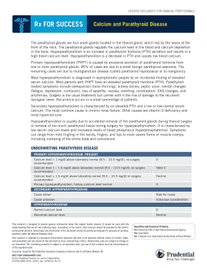 Rx for Success Parathyroid Disease Underwriting Form