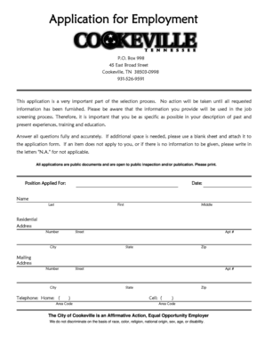 Employment Application Form