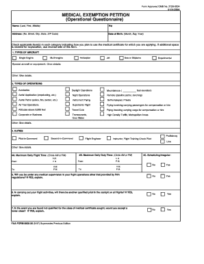FAA Medical Exemption Petition