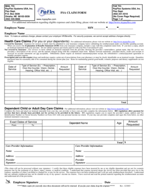 Flex FSA Claim Form