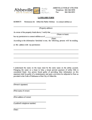 Landlord Permission for Utility Connection