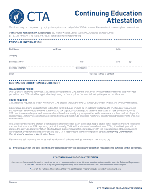 Continuing Education Attestation Form