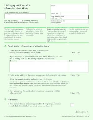 UK Pre-Trial Checklist