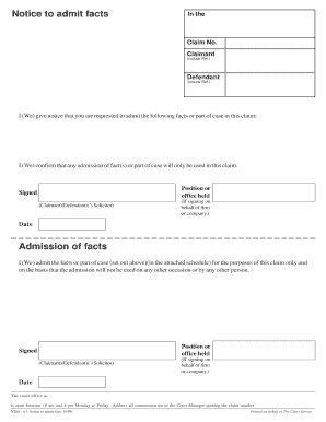 Notice to Admit Facts