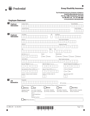 Prudential Group Disability Insurance Claim Form