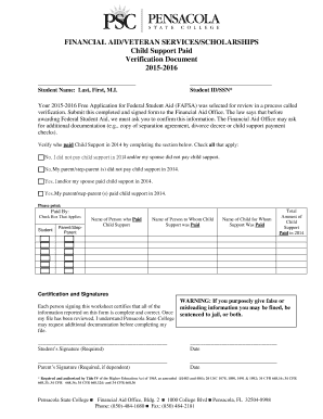 Child Support Verification Form