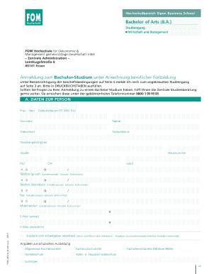 Anmeldung zum Studium