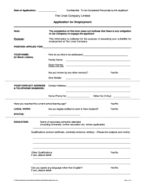 Application for Employment