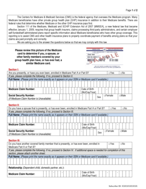 Medicare Secondary Payer Data Collection Form