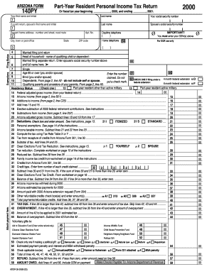 Arizona Part-Year Resident Personal Income Tax Return