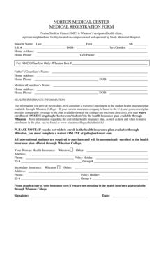 Norton Medical Center Registration Form