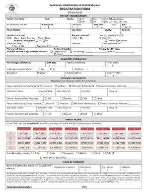Download the Patient Registration Form PDF - CHC of Central ... - chccmo