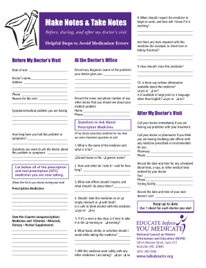 Patient Medication Tracking Form
