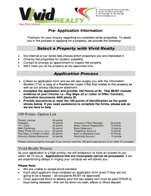 Residential Tenancy Application Form