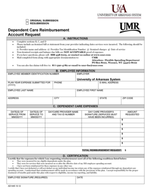 Dependent Care Reimbursement Form