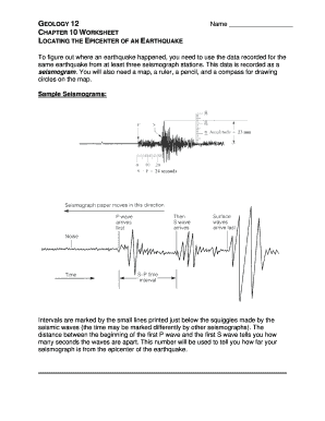 Earthquake Epicenter Worksheet