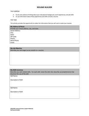 Resume Builder Template