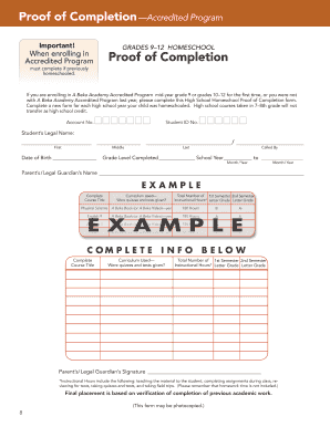 Abeka Proof Of Completion - Fill Online, Printable, Fillable, Blank ...