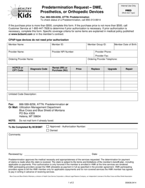 Predetermination Request for DME