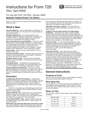 Form 720 Quarterly Federal Excise Tax Return