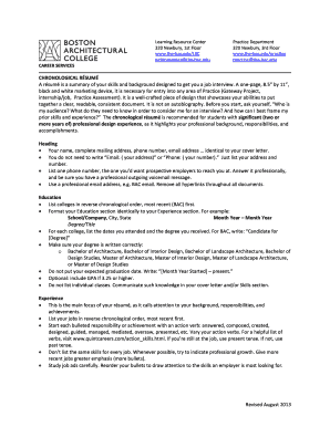 Chronological Resume - Boston Architectural College - the-bac