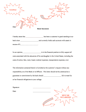 Bank Financial Support Letter