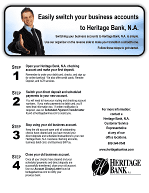 Heritage Bank Business Account Switching Guide