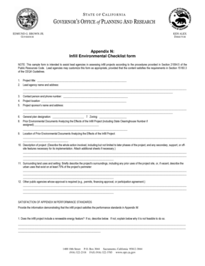 California Infill Environmental Checklist Form