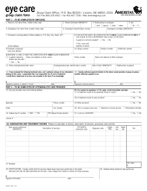 Ameritas Group Eye Care Claim Form
