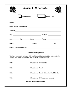 4-H District Color Project Code