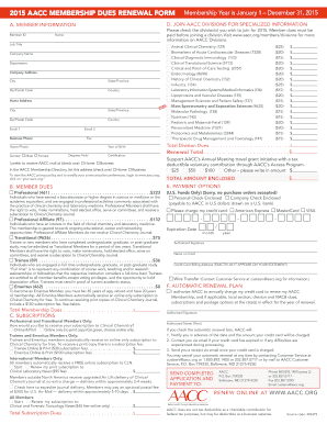 AACC Membership Dues Renewal Form