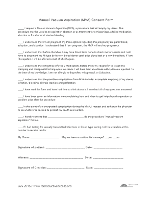 Manual Vacuum Aspiration Consent Form
