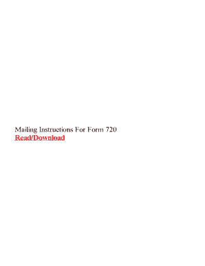 Form 720 Mailing Instructions