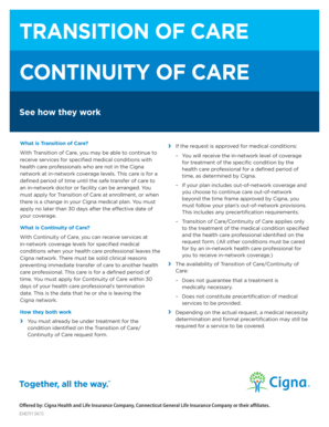 Cigna Transition of Care Form