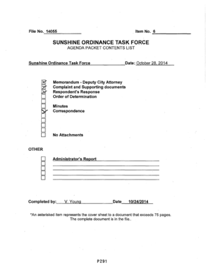 14055 SUNSHINE ORDINANCE TASK FORCE AGENDA PACKET CONTENTS LIST S u ns h i n e O r d in a n - sfbos