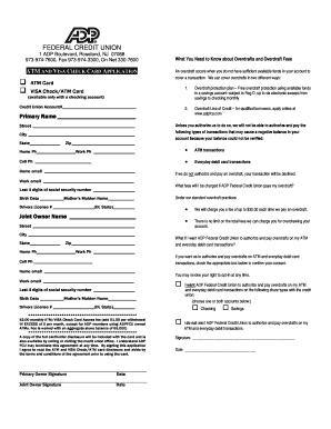 ATM and VISA Check Card Application