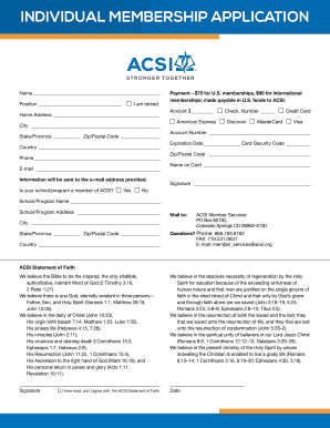 ACSI Individual Membership Application