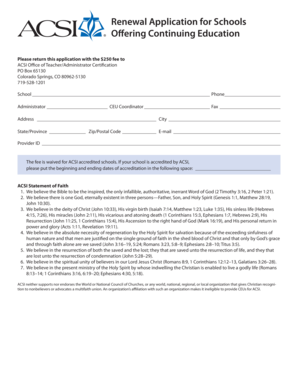 Renewal Application for Continuing Education Schools