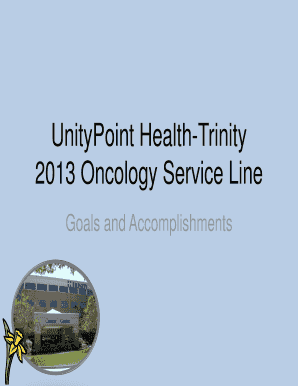 Oncology Service Line Goals and Accomplishments