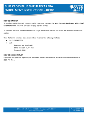 Blue Cross Blue Shield Texas ERA Enrollment Form