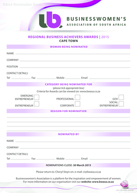 The Nomination Form - BWA