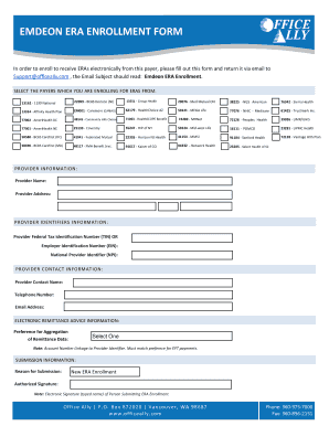 Emdeon ERA Enrollment Form