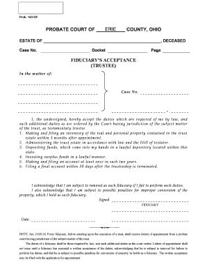 Fiduciary Acceptance Form
