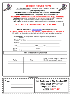 Textbook Refund Form