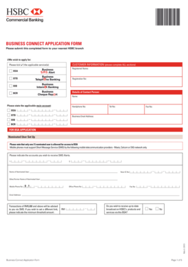HSBC Business Connect Application Form