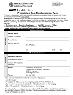 Prescription Drug Reimbursement Form