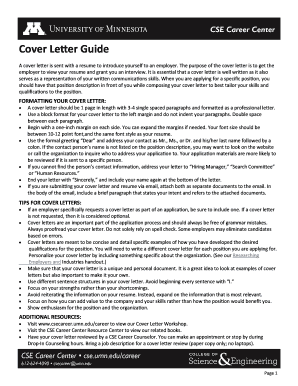 cover letter umn