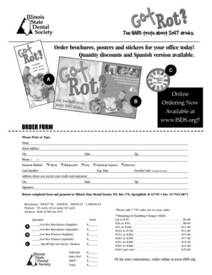 Illinois State Dental Society Order Form