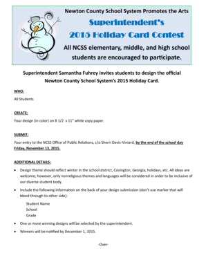 Newton County School System 2015 Holiday Card Contest